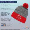 imageCustom Pom Pom Beanies for Women Norway Embroidery Skull Cap Europe Winter Hats for Men Acrylic 1 SizeHeather Gray Red Design Only