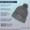imageCustom Pom Pom Beanies for Women Norway Embroidery Skull Cap Europe Winter Hats for Men Acrylic 1 SizeLight Grey Personalized Text Here