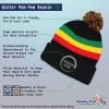 imageCustom Pom Pom Beanies for Women Norway Embroidery Skull Cap Europe Winter Hats for Men Acrylic 1 SizeRasta Design Only