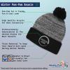 imageSpeedy Pros Pom Pom Beanies for Women Colorado State Flag Bear Embroidery Skull Cap Winter Hats for Men Acrylic 1 SizeHeather Gray Black Design Only