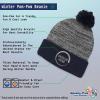 imageSpeedy Pros Pom Pom Beanies for Women Colorado State Flag Bear Embroidery Skull Cap Winter Hats for Men Acrylic 1 SizeHeather Gray Navy Design Only