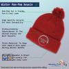 imageSpeedy Pros Pom Pom Beanies for Women Colorado State Flag Bear Embroidery Skull Cap Winter Hats for Men Acrylic 1 SizeRed Design Only