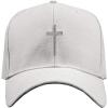imageCustom Baseball Cap Cross Silver Embroidery Acrylic Dad Hats for Men ampamp WomenWhite Personalized Text Here