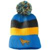 imageCustom Vintage Pom Pom Beanie Golden Retriever Dog B Embroidery Acrylic Skull Cap Hat for Men ampamp Women Light Blue Stripes Design Only