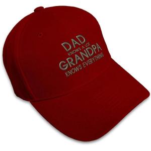 imageBaseball Cap Grandpa Knows Everything Embroidery Funny ampamp Novelty Humor AcrylicBurgundy