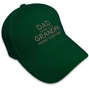 imageBaseball Cap Grandpa Knows Everything Embroidery Funny ampamp Novelty Humor AcrylicForest Green