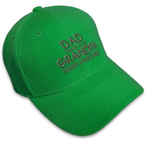 imageBaseball Cap Grandpa Knows Everything Embroidery Funny ampamp Novelty Humor AcrylicKelly Green