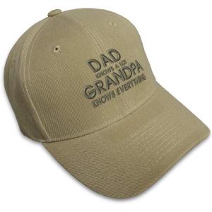 imageBaseball Cap Grandpa Knows Everything Embroidery Funny ampamp Novelty Humor AcrylicKhaki