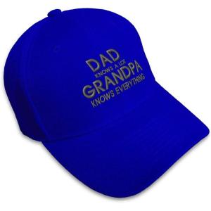imageBaseball Cap Grandpa Knows Everything Embroidery Funny ampamp Novelty Humor AcrylicRoyal Blue