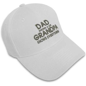 imageBaseball Cap Grandpa Knows Everything Embroidery Funny ampamp Novelty Humor AcrylicWhite