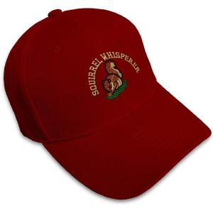 imageBaseball Cap Squirrel Whisperer Embroidery Funny ampamp Novelty Hats for Men WomenBurgundy