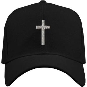 imageCustom Baseball Cap Cross Silver Embroidery Acrylic Dad Hats for Men ampamp WomenBlack Personalized Text Here