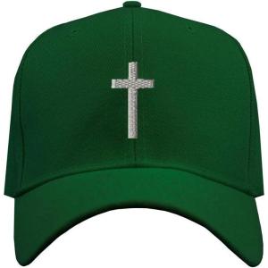 imageCustom Baseball Cap Cross Silver Embroidery Acrylic Dad Hats for Men ampamp WomenForest Green Design Only