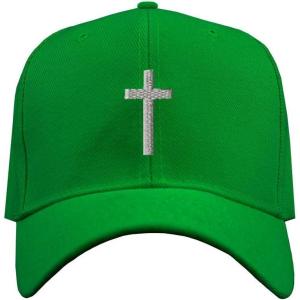 imageCustom Baseball Cap Cross Silver Embroidery Acrylic Dad Hats for Men ampamp WomenKelly Green Design Only