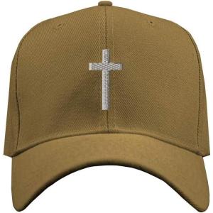 imageCustom Baseball Cap Cross Silver Embroidery Acrylic Dad Hats for Men ampamp WomenKhaki Design Only