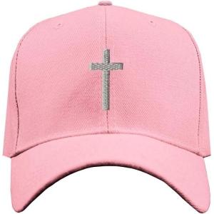 imageCustom Baseball Cap Cross Silver Embroidery Acrylic Dad Hats for Men ampamp WomenSoft Pink Design Only