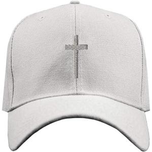 imageCustom Baseball Cap Cross Silver Embroidery Acrylic Dad Hats for Men ampamp WomenWhite Personalized Text Here