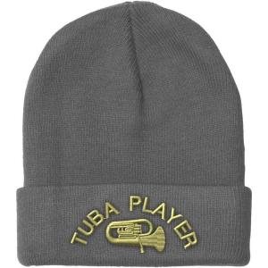 imageCustom Beanies for Men Tuba Player Embroidery Music Winter Hats for Women Acrylic Skull Cap 1 SizeLight Grey Design Only