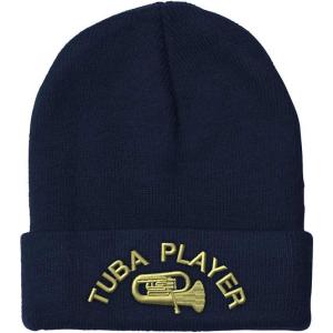imageCustom Beanies for Men Tuba Player Embroidery Music Winter Hats for Women Acrylic Skull Cap 1 SizeNavy Design Only