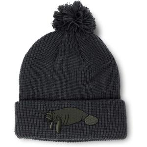 imageCustom Pom Pom Beanies for Women Manatee Embroidery Skull Cap Winter Hats for Men Acrylic 1 SizeBlack Design Only