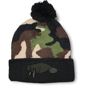 imageCustom Pom Pom Beanies for Women Manatee Embroidery Skull Cap Winter Hats for Men Acrylic 1 SizeCamo Design Only