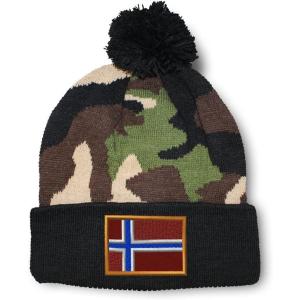 imageCustom Pom Pom Beanies for Women Norway Embroidery Skull Cap Europe Winter Hats for Men Acrylic 1 SizeCamo Design Only