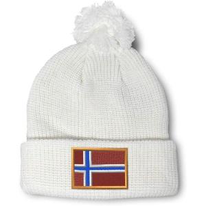 imageCustom Pom Pom Beanies for Women Norway Embroidery Skull Cap Europe Winter Hats for Men Acrylic 1 SizeWhite Design Only
