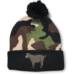 imageCustom Pom Pom Beanies for Women Pygmy Goat Embroidery Skull Cap Winter Hats for Men Acrylic 1 SizeCamo Design Only