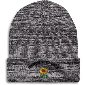 imageSpeedy Pros Beanies for Men Sunflower A Embroidery Flowers and Plants Winter Hats for Women Acrylic Skull Cap 1 SizeHeather Grey Personalized Text Here