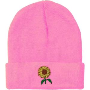 imageSpeedy Pros Beanies for Men Sunflower A Embroidery Flowers and Plants Winter Hats for Women Acrylic Skull Cap 1 SizeSoft Pink Design Only