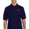 imagePolo Shirt Anchor Nautical Embroidery Design Cotton Golf Shirt for Men Navy Large Design Only