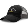 imageRichardson Trucker Mesh Hat Christian Cross Jesus Faith Jesus Christ Soft Mesh Cap CottonBlackCharcoal