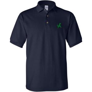 imageDinosaur TRex Embroidery Design Adult Unisex Cotton Polo Shirt Golf ShirtNavy