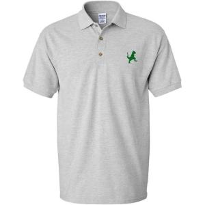 imageDinosaur TRex Embroidery Design Adult Unisex Cotton Polo Shirt Golf ShirtOxford Grey