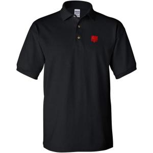 imagePolo Shirt Albanian Eagle Embroidery Design Cotton Golf Shirt for Men Black X Large Design Only