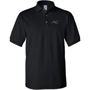 imagePolo Shirts for Men AWACS E3 Sentry Embroidery Cotton Short Sleeves Golf TeesBlack