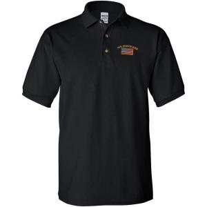 imagePolo Shirts for Men Air Force Dad A Embroidery Cotton Short Sleeves Golf TeesBlack