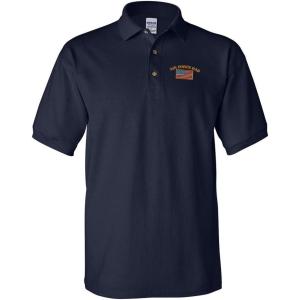 imagePolo Shirts for Men Air Force Dad A Embroidery Cotton Short Sleeves Golf TeesNavy