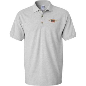 imagePolo Shirts for Men Air Force Grandpa Embroidery Cotton Short Sleeves Golf TeesOxford Grey
