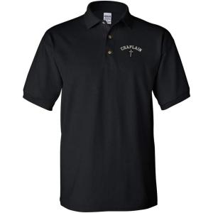 imagePolo Shirts for Men Cristian Chaplain Cross Embroidery Short Sleeves Golf TeesBlack