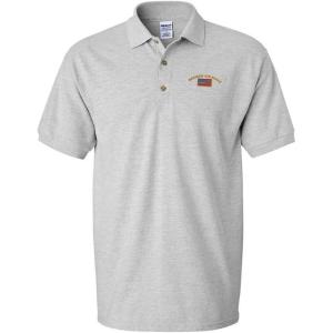 imagePolo Shirts for Men Retired Air Force Embroidery Cotton Short Sleeves Golf TeesOxford Grey