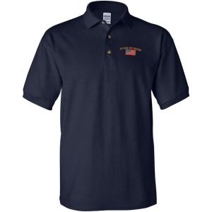 imagePolo Shirts for Men in God We Trust American Flag Embroidery CottonNavy