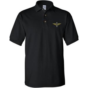 imageSpeedy Pros Army Aviation Embroidery Design Adult Unisex Cotton Polo Shirt Golf ShirtBlack