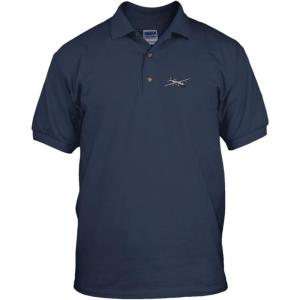 imageSpeedy Pros C130 Military Embroidery Embroidered Unisex Adult Golf Polo Shirt Navy XLarge