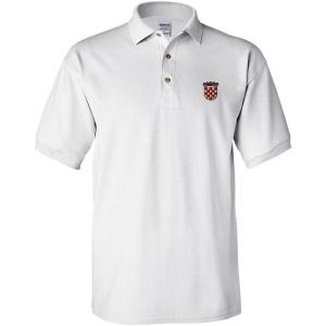 imageSpeedy Pros Croatia Flag Seal Embroidery Design Adult Unisex Cotton Polo ShirtWhite