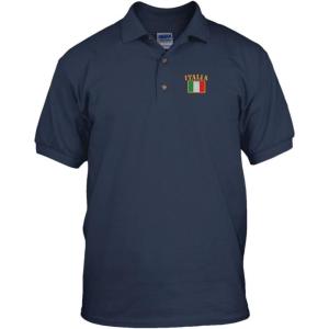 imageSpeedy Pros Italia Flag Embroidery Embroidered Golf Polo Shirt Navy Large