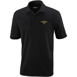 imageArmy Aviation Embroidery Design Adult ButtonEnd Spread Short Sleeve Unisex Polyester Performance Polo Shirt Golf Shirt  Black X Large