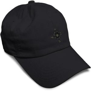 image:imageCustom Soft Baseball Hat Embroidered Dad Hat Nautical Compass Men amp Ladies Baseball Cap CottonBlack Design Only