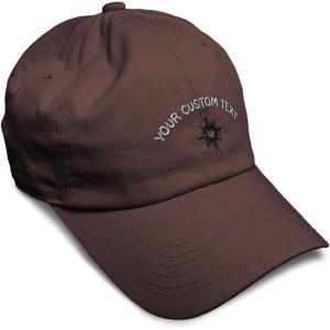 image:imageCustom Soft Baseball Hat Embroidered Dad Hat Nautical Compass Men amp Ladies Baseball Cap CottonBrown Personalized Text Here