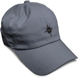 image:imageCustom Soft Baseball Hat Embroidered Dad Hat Nautical Compass Men amp Ladies Baseball Cap CottonDark Grey Design Only